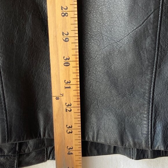 Vintage Womens Black Genuine Leather Jacket Coat Size Medium M 90s Made in Korea - Picture 16 of 16